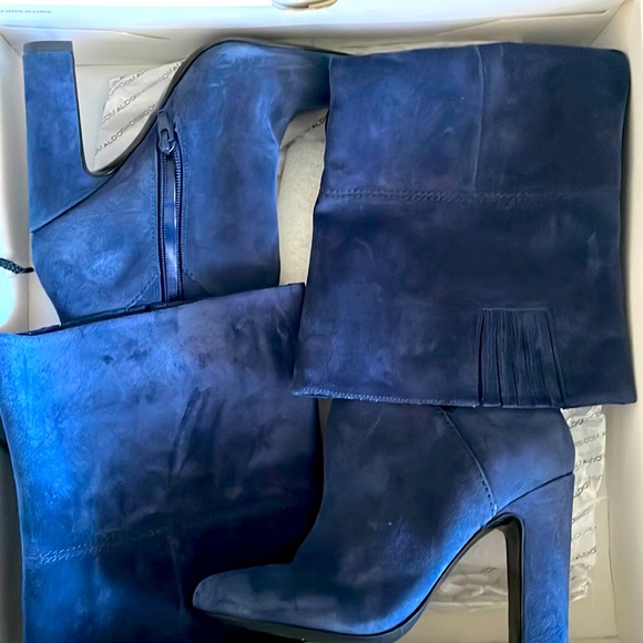 navy blue thigh high boots